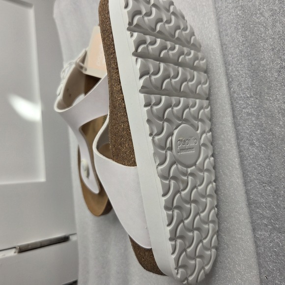 NWT Birkenstock Gizeh Platform Vegan Leather White Sandals Size 39 - Picture 9 of 12